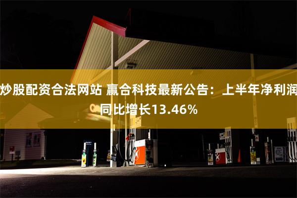 炒股配资合法网站 赢合科技最新公告：上半年净利润同比增长13.46%