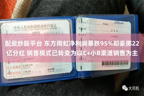 配资炒股平台 东方雨虹净利润暴跌95%却豪掷22亿分红 销售模式已转变为以C+小B渠道销售为主