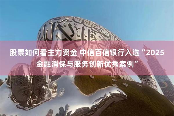 股票如何看主力资金 中信百信银行入选“2025金融消保与服务创新优秀案例”