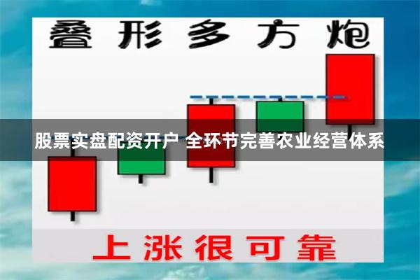 股票实盘配资开户 全环节完善农业经营体系