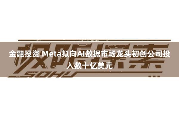 金融投资 Meta拟向AI数据市场龙头初创公司投入数十亿美元