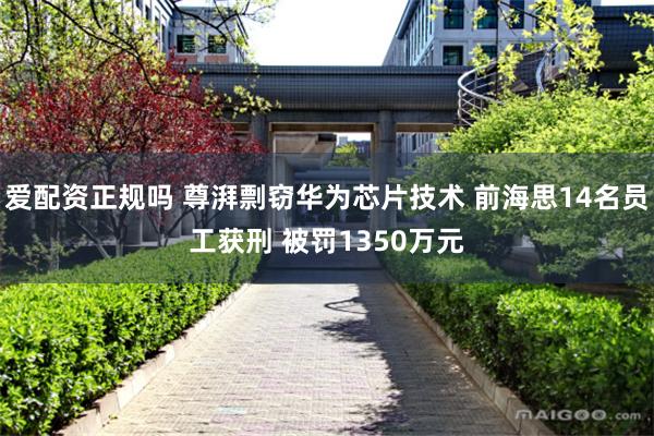爱配资正规吗 尊湃剽窃华为芯片技术 前海思14名员工获刑 被罚1350万元